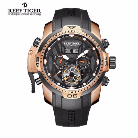 Reef Tiger/RT Mens Sport Watch with Year Month Date Day Calendar