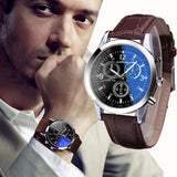 Malloom Mens Roman Numerals Blue Ray Glass Watches