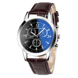 Malloom Mens Roman Numerals Blue Ray Glass Watches