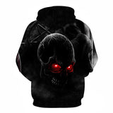 Men/women Hoodies Red eyes Skull head Hooded Hoody Sweatshirt 3D