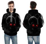 Men/women Hoodies Red eyes Skull head Hooded Hoody Sweatshirt 3D