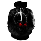 Men/women Hoodies Red eyes Skull head Hooded Hoody Sweatshirt 3D