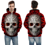 Hot hoody Blue 3D Skull Hoodies Men/Women