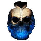 Hot hoody Blue 3D Skull Hoodies Men/Women