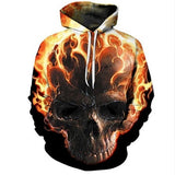 Hot hoody Blue 3D Skull Hoodies Men/Women