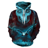 Hot hoody Blue 3D Skull Hoodies Men/Women