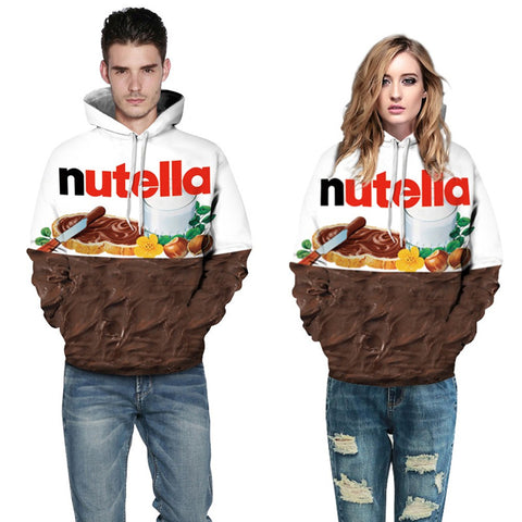 Nutella Pattern Men&Women Hoodies Couples Casual Style 3D