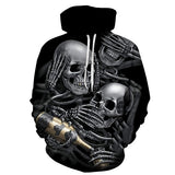 Hot hoody Blue 3D Skull Hoodies Men/Women