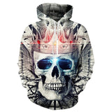 Hot hoody Blue 3D Skull Hoodies Men/Women