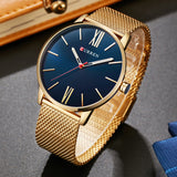 Curren Mens Watches Top Brand Luxury Gold Quartz