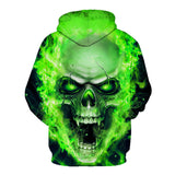 ConMotion Green Skull Head Hoodie New 2018 Men's/woman Sweatshirts Street Hip hop Pullover