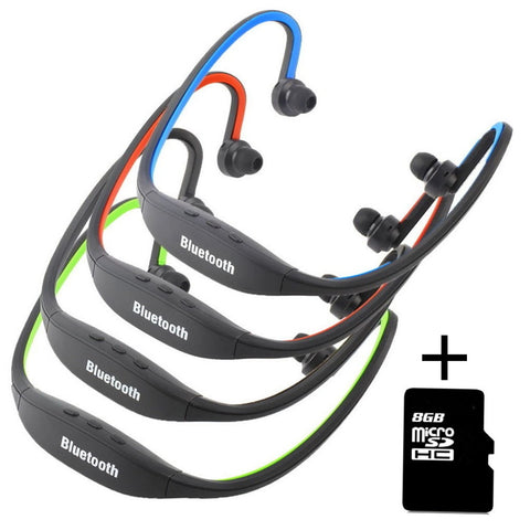 Wireless Bluetooth Earphone S9 Headphones Sport Fitness Headset With SD Card Slot+8G